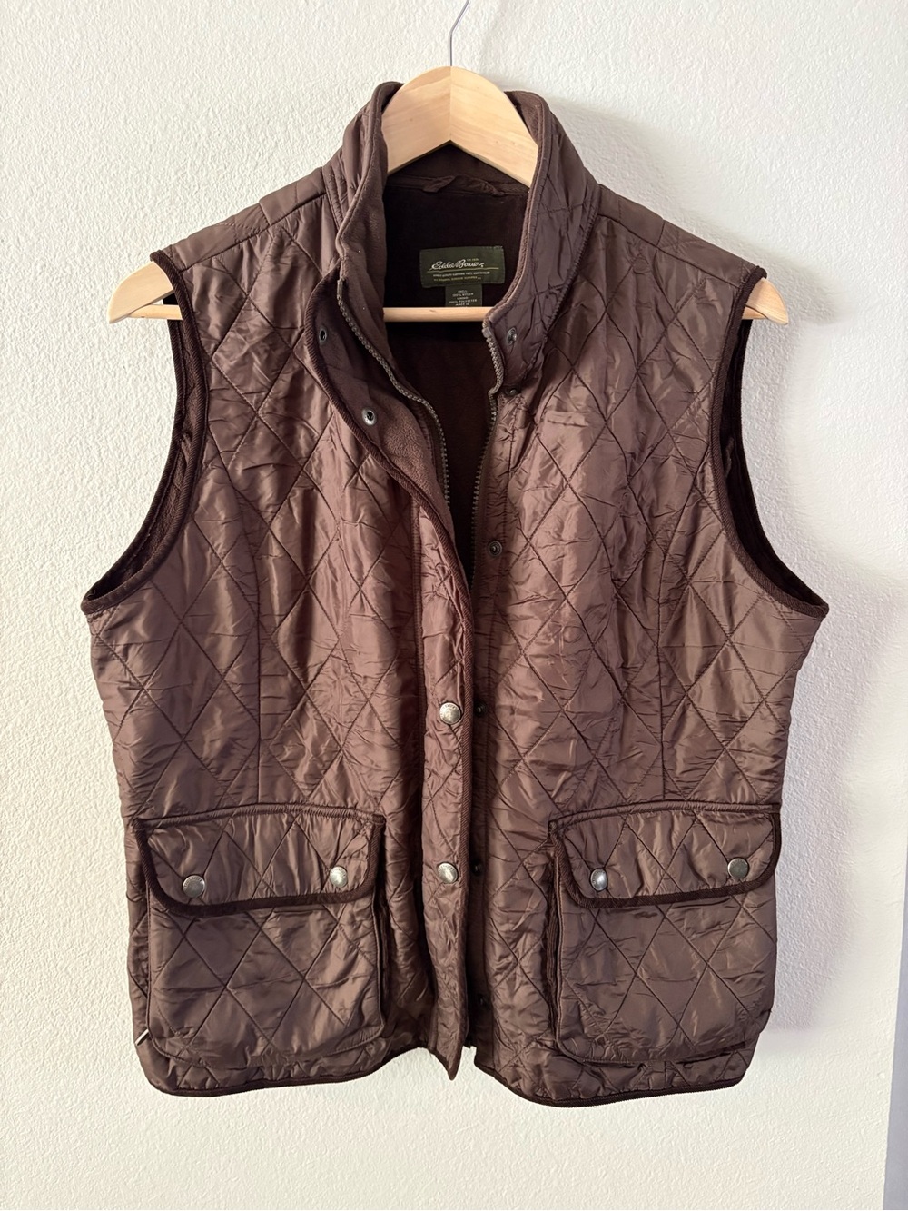 Cabincore Quilted Brown Corduroy Lined Vest Eddie Bauer Gorpcore